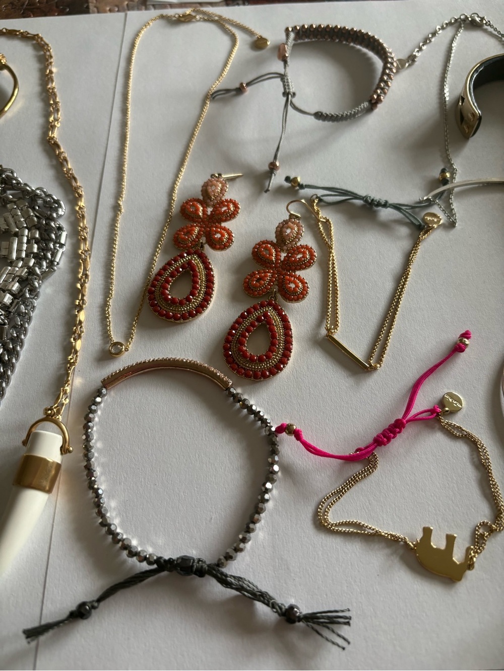 Stella and Dot multicolor Drop Earrings - necklaces and bracelet lot of 13 - Picture 4 of 16